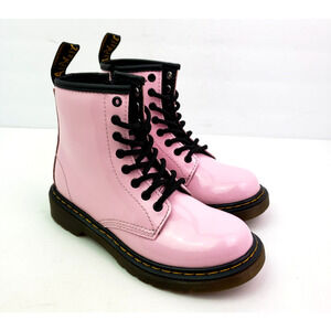 Dr Martens 1460 Girls Size 13 Pale Pink Patent Leather LaceUp Ankle Combat Boots